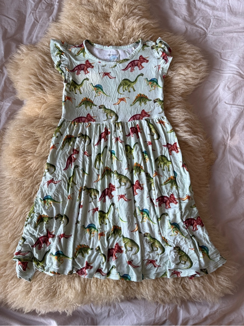 Posh Peanut Dinosaur Print Buddy Collection Twirl Dress
